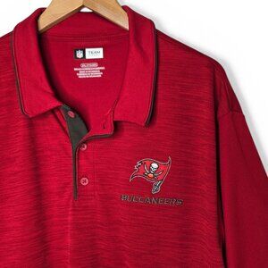 NFL Team Apparel Tampa Bay Buccaneers Polo Shirt Men Embroidered Flag 2XL